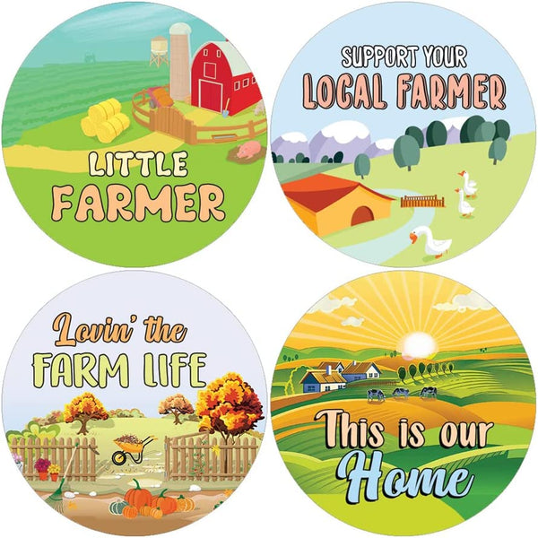Creanoso Farmhouse Life Quotes Stickers (5 Sets X 16 Designs) â€“ Sticker Card Giveaways for Kids â€“ Awesome Stocking Stuffers Gifts for Boys & Girls â€“ Classroom Home Rewards Enticements