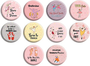 Creanoso Ballet Pin buttons (1 X 10 Designs) - Stocking Stuffers Premium Quality Gift Ideas for Children, Teens, & Adults - Corporate Giveaways & Party Favors