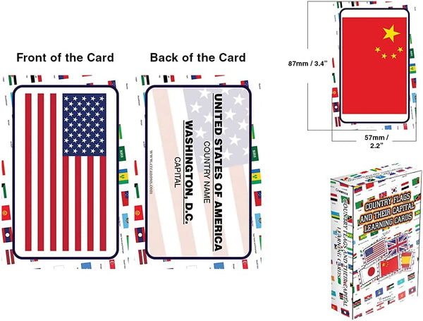 Country Flags and Their Capital Learning Cards (4 Deck)