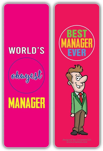 Creanoso I am a Manager Bookmarks (2-Sets X 6 Cards) â€“ Daily Inspirational Card Set â€“ Interesting Book Page Clippers â€“ Great Gifts for Adults and Teens