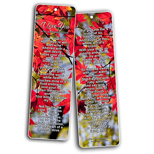 Famous Classical Short Poems Bookmarks Series 1 - Love (30Pack)
