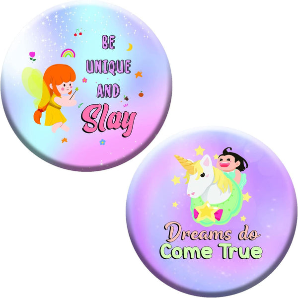 Creanoso Cute Fairies Pin buttons (1-Set X 10 Buttons) - Stocking Stuffers Premium Quality Gift Ideas for Children, Teens, & Adults - Corporate Giveaways & Party Favors