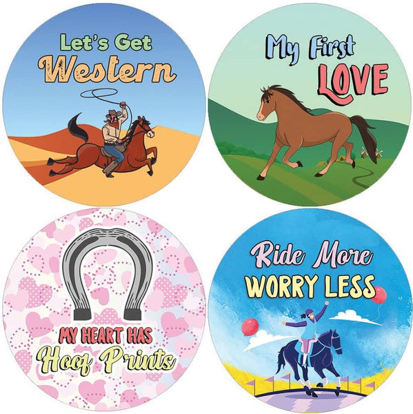 Creanoso Horse Rider Quotes Stickers (10 Sets X 16 Designs) â€“ Sticker Card for Kids â€“ Awesome Stocking Stuffers Gifts for Boys & Girls â€“ Classroom Home Rewards Enticements
