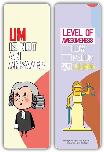 Creanoso I am a Judge Bookmarks (10-Sets X 6 Cards) â€“ Daily Inspirational Card Set â€“ Interesting Book Page Clippers â€“ Great Gifts for Adults and Teens