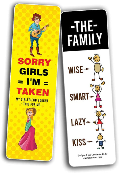 Creanoso Funny bookmarks for Men (30-Pack) - Party Favors & Corporate Giveaway Incentives Gift Pack