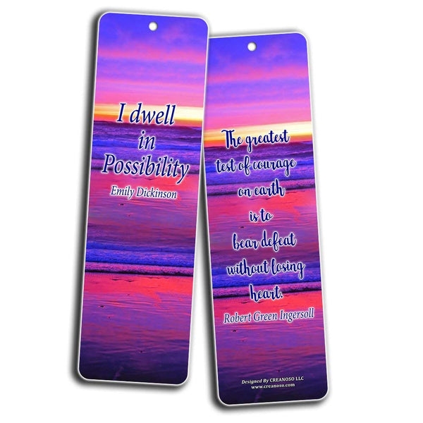 Creanoso Inspirational Quotes Bookmarks (60-Pack) - Dream Big Quotes - Encouragement Gifts