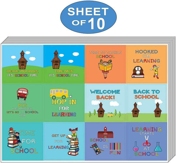 Creanoso Back to School Stickers for Kids (10-Sheet) - Premium Gift Set - Teacher Reward Incentive