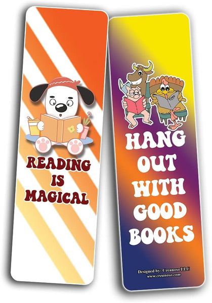 Cute Animals Reading Books Bookmarks (2-Sets X 6 Cards)