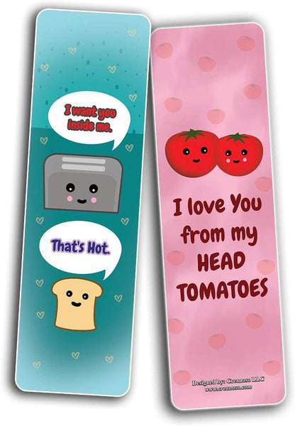 Funny Puns for Couples Bookmarks (30-Pack) - Classroom Reward Incentives for Students and Children - Stocking Stuffers Party Favors & Giveaways for Teens & Adults