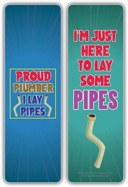 Creanoso I am a Plumber Bookmarks (2-Sets X 6 Cards) â€“ Daily Inspirational Card Set â€“ Interesting Book Page Clippers â€“ Great Gifts for Adults and Teens