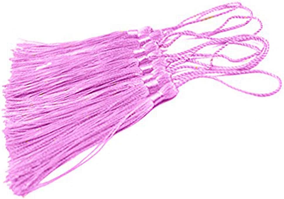 Creanoso Bookmark Tassels Pink (100-Pack)- for Bookmarks, Jewelry Making, Souvenir, Party Favors, Decor, Art and Craft Project - with Anti-Wrinkled Treatment to Straighten Them
