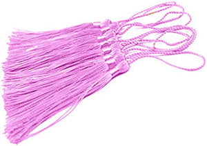 Creanoso Bookmark Tassels Pink (100-Pack)- for Bookmarks, Jewelry Making, Souvenir, Party Favors, Decor, Art and Craft Project - with Anti-Wrinkled Treatment to Straighten Them
