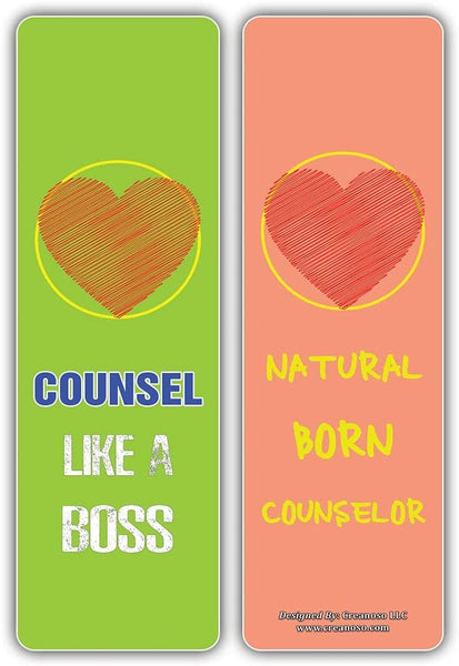 Creanoso I am a Counselor Bookmarks (2-Sets X 6 Cards) â€“ Daily Inspirational Card Set â€“ Interesting Book Page Clippers â€“ Great Gifts for Adults and Teens