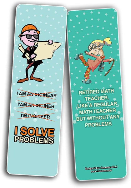 Creanoso Funny Problems in Life Bookmarks (10-Sets X 6 Cards) â€“ Daily Inspirational Card Set â€“ Interesting Book Page Clippers â€“ Great Gifts for Adults and Teens