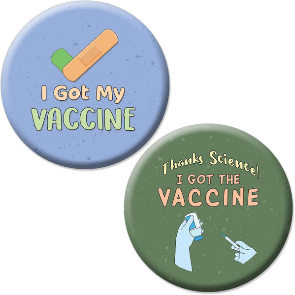 I Got My Vaccine Pin Buttons (1 Set X 10 Designs)