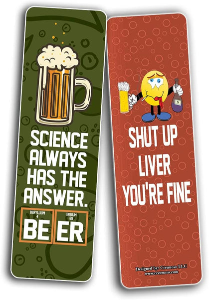 Funny Alcohol Bookmarks (5-Sets X 6 Cards)