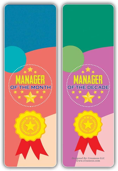 Creanoso I am a Manager Bookmarks (2-Sets X 6 Cards) â€“ Daily Inspirational Card Set â€“ Interesting Book Page Clippers â€“ Great Gifts for Adults and Teens