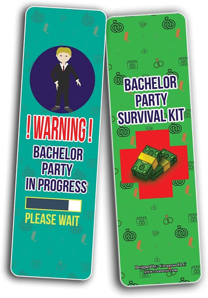Creanoso Funny Bachelor Party Bookmarks (2-Sets X 6 Cards) â€“ Daily Inspirational Card Set â€“ Interesting Book Page Clippers â€“ Great Gifts for Adults and Teens