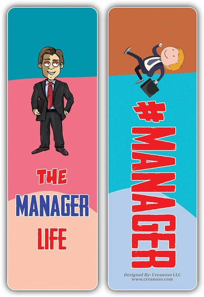 Creanoso I am a Manager Bookmarks (2-Sets X 6 Cards) â€“ Daily Inspirational Card Set â€“ Interesting Book Page Clippers â€“ Great Gifts for Adults and Teens