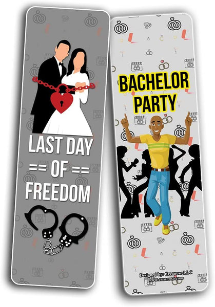 Creanoso Funny Bachelor Party Bookmarks (5-Sets X 6 Cards) â€“ Daily Inspirational Card Set â€“ Interesting Book Page Clippers â€“ Great Gifts for Adults and Teens