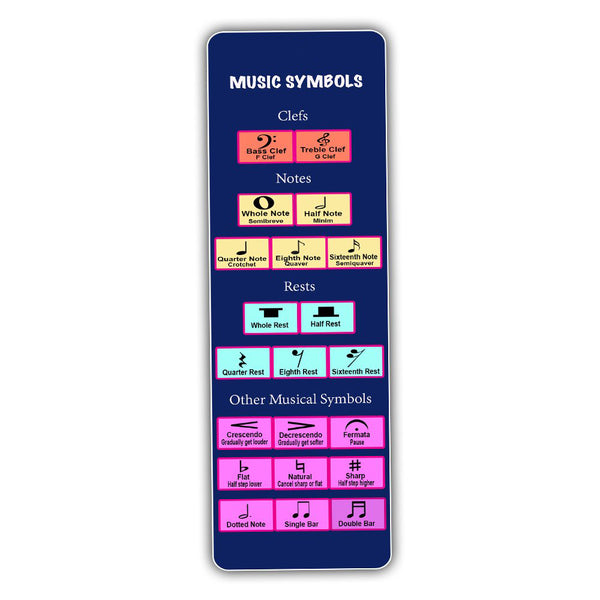 Creanoso Inspirational Music Symbols Bookmarks - Great Music Learning Gifts for Men Women
