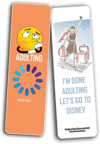 Creanoso Funny Adulthood Bookmarks (2-Sets X 6 Cards) â€“ Daily Inspirational Card Set â€“ Interesting Book Page Clippers â€“ Great Gifts for Adults