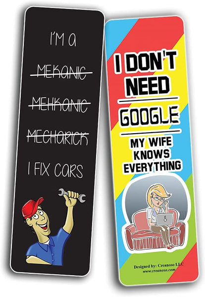 Creanoso Funny bookmarks for Men (30-Pack) - Party Favors & Corporate Giveaway Incentives Gift Pack