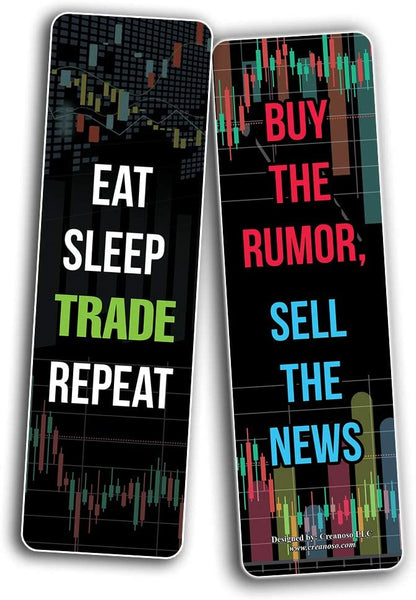Stock Trading Bookmarks Cards (2-Sets X 6 Cards)