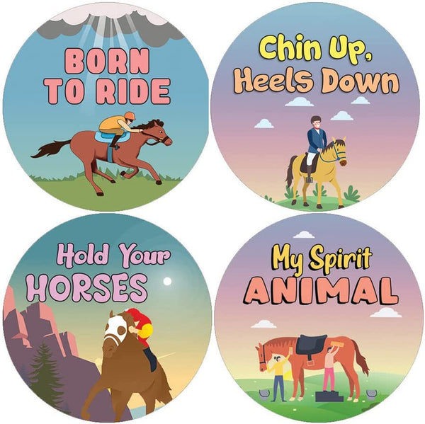 Creanoso Horse Rider Quotes Stickers (10 Sets X 16 Designs) â€“ Sticker Card for Kids â€“ Awesome Stocking Stuffers Gifts for Boys & Girls â€“ Classroom Home Rewards Enticements