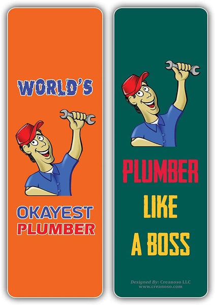 Creanoso I am a Plumber Bookmarks (2-Sets X 6 Cards) â€“ Daily Inspirational Card Set â€“ Interesting Book Page Clippers â€“ Great Gifts for Adults and Teens