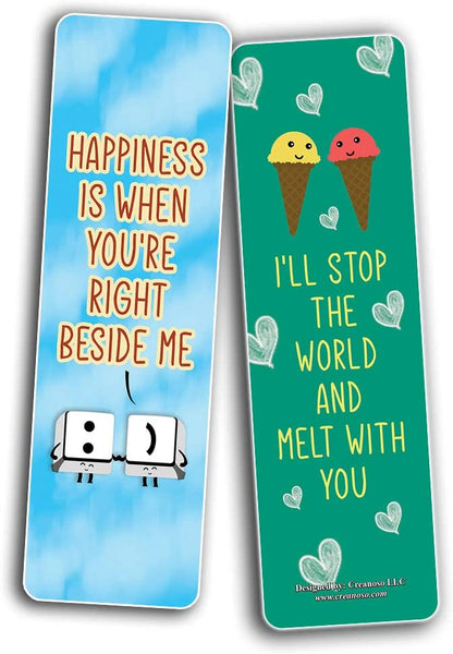 Funny Puns for Couples Bookmarks (30-Pack) - Classroom Reward Incentives for Students and Children - Stocking Stuffers Party Favors & Giveaways for Teens & Adults