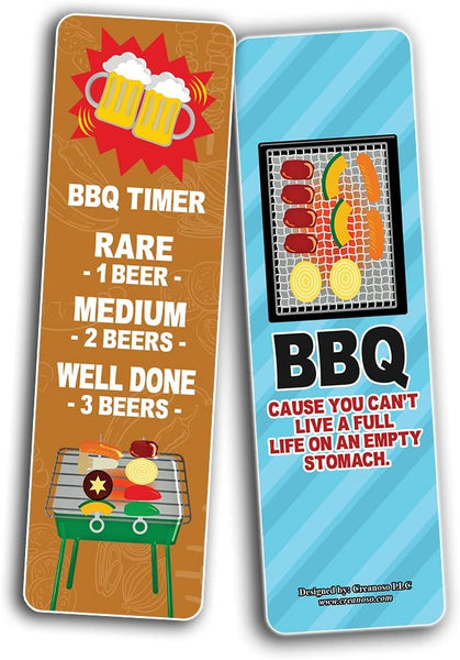 Creanoso Funny Barbecue Sayings Bookmarks (10-Sets X 6 Cards) â€“ Daily Inspirational Card Set â€“ Interesting Book Page Clippers â€“ Great Gifts for Adults and Teens