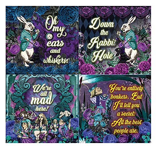 Creanoso Alice in Wonderland Stickers Series 2 (10-Sheet) â€“ Total 120 pcs (10 X 12pcs) Individual Small Size 2.1 x 2. Inches , Waterproof, Unique Personalized Themes Designs, Any Flat Surface DIY Decoration Art Decal for Boys & Girls, Children, Teens