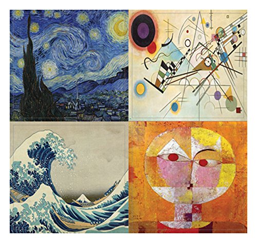 Famous Classic Arts Stickers (20 Sheets)- Artistic Expressions Art Paintings Wall Stickers for Men, Women, Teens. Perfect to Stick on Laptops, Walls, Table, Desk, and Any Surfaces â€“ Wall Art Decal