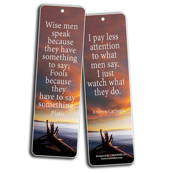 Creanoso Inspirational Bookmarks Card - Inspiring Quotes About Life Cards - Premium Set