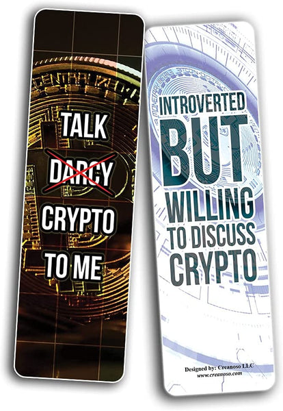 Funny Cryptocurrency Bookmarks Cards (2-Sets X 6 Cards)