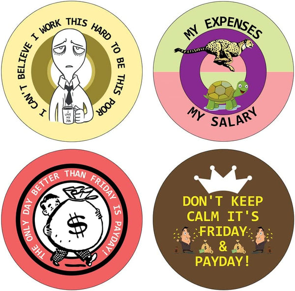 Funny Salary Quotes Sticker (5 Sets X 16 Designs)