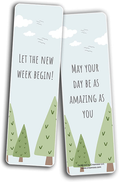Creanoso Daily Inspirational Greetings Bookmarks (2-Sets X 6 Cards) â€“ Daily Inspirational Card Set â€“ Interesting Book Page Clippers â€“ Great Gifts for Adults and Teens