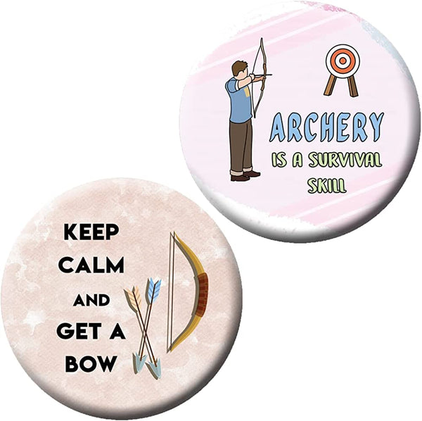 Creanoso Archery Pin buttons (1 X 10 Designs) - Stocking Stuffers Premium Quality Gift Ideas for Children, Teens, & Adults - Corporate Giveaways & Party Favors