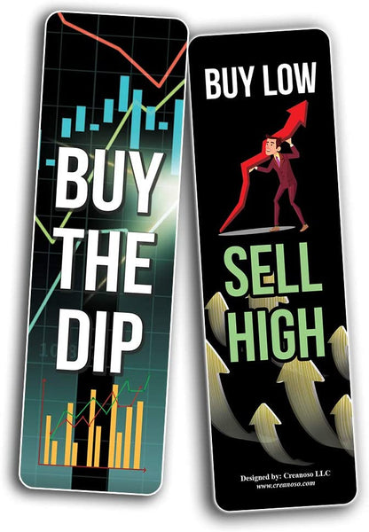 Stock Trading Bookmarks Cards (2-Sets X 6 Cards)