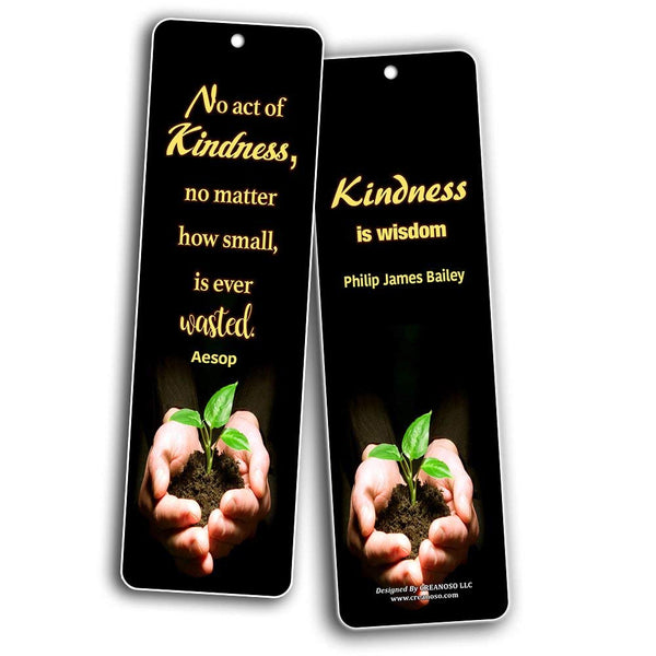 Creanoso Inspirational Bookmark Cards (60-Pack) - Kindness Quotes - Great Gift Ideas Set