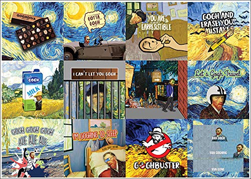 Creanoso Obsessed with Van Gogh Stickers Series 1 (10-Sheet) â€“ Total 120 pcs (10 X 12pcs) Individual Small Size 2.1 x 2. Inches , Waterproof, Unique Personalized Themes Designs, Any Flat Surface DIY Decoration Art Decal for Boys & Girls, Children, Teens