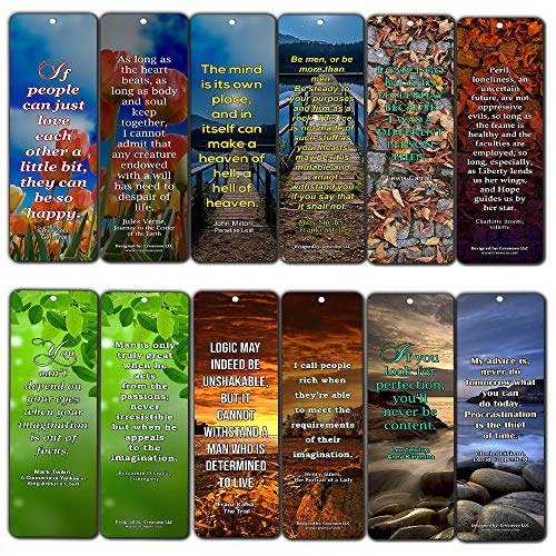 Creanoso Inspiring Classic Book Quote Sayings Bookmarks Ã¢â‚¬â€œ Series 2 (30-Pack) Ã¢â‚¬â€œ Stocking Stuffers Gift for Bibliophiles, Book Worms, Book Lovers, Professionals Ã¢â‚¬â€œ Party Supplies Ã¢â‚¬â€œ Book Club Readers