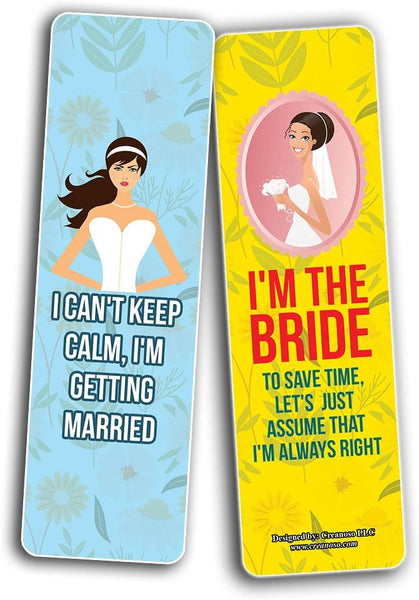 Creanoso Funny Bridal Shower Bookmarks (2-Sets X 6 Cards) â€“ Daily Inspirational Card Set â€“ Interesting Book Page Clippers â€“ Great Gifts for Adults and Teens