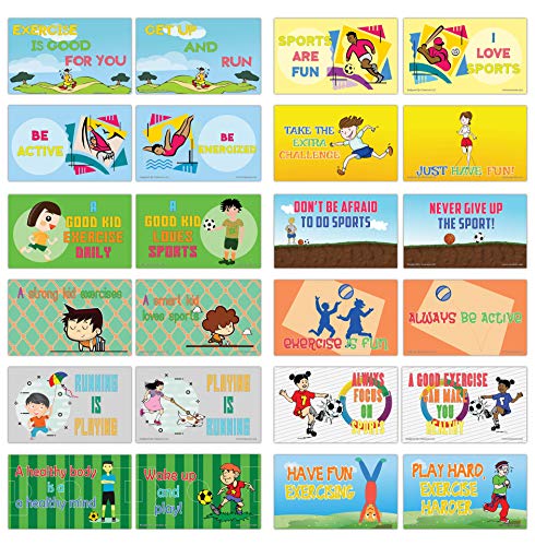 Creanoso Inspiring Sayings Flashcards for Kids - School Education (60-Pack) â€“ Unique Gift Set for Boys, Girls â€“ Inspiring Inspirational Sayings Notecards â€“ Unique Informational Cards - Giveaways