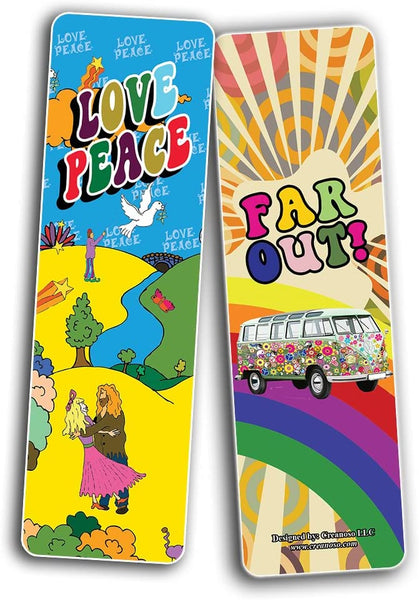 Hippie Retro 60's Bookmarks (10-Sets X 6 Cards)
