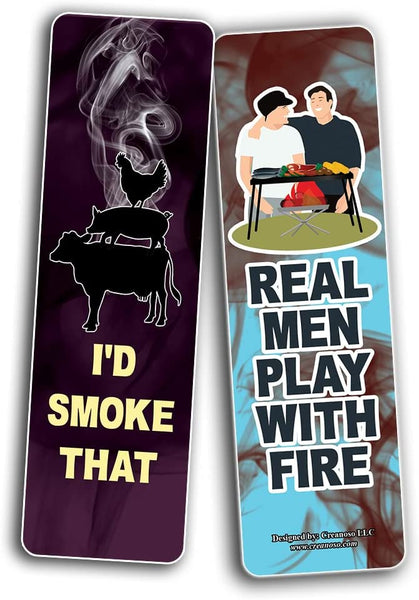 Creanoso Funny Barbecue Sayings Bookmarks (10-Sets X 6 Cards) â€“ Daily Inspirational Card Set â€“ Interesting Book Page Clippers â€“ Great Gifts for Adults and Teens