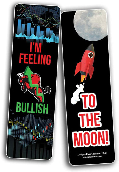 Stock Trading Bookmarks Cards (2-Sets X 6 Cards)