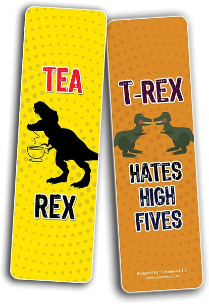 Creanoso Funny T-Rex Bookmarks (60-Pack) - Premium Quality Bulk Buy Value Gift Pack Personal Collection