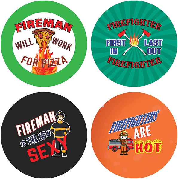 I am a Firefighter Pinback Stickers (5 Sets X 16 Designs)